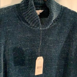 Chenille cowl neck sweater